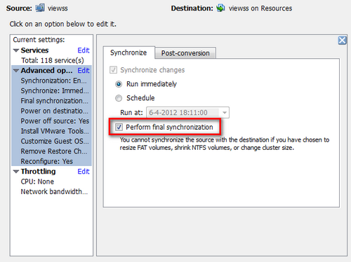 About the improved synchronize option in vCenter Converter Standalone ...